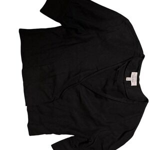 Linen Blend Black crop top